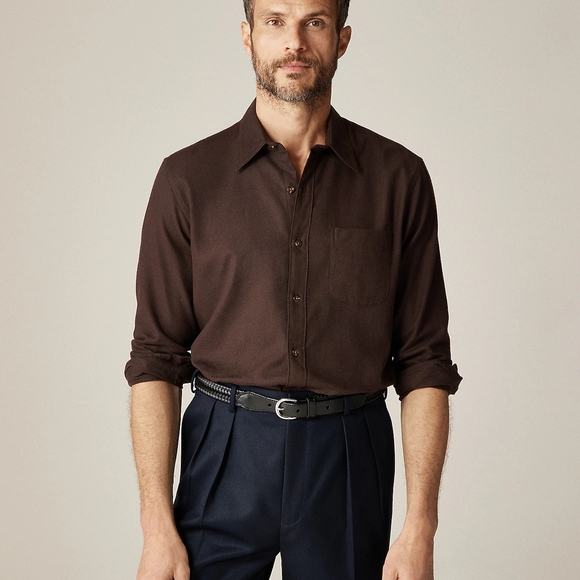 NWT J.Crew Cotton-cashmere Blend Shirt CC100 Dark Chocolate Size XL - Picture 12 of 12